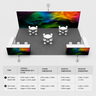 9x6m SEG Booth Kit with Full-Width Media Wall & 4 Counters
