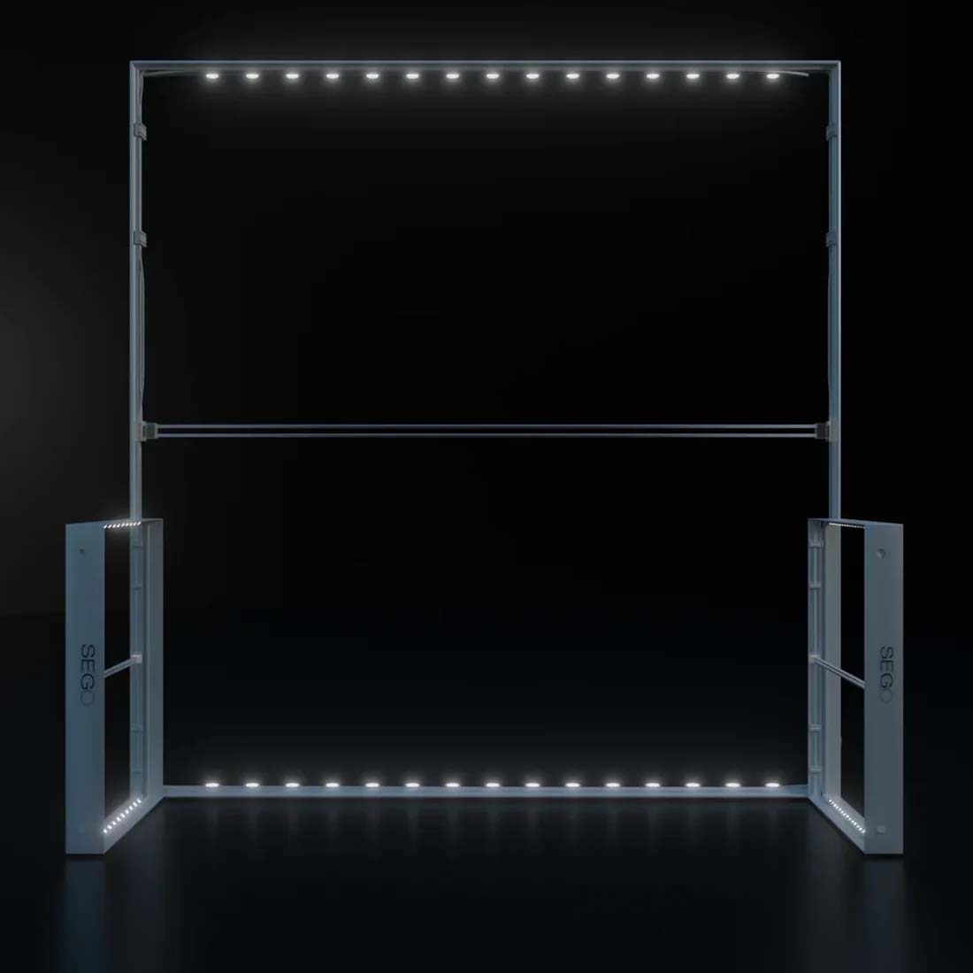 3x3m Backlit SEGO Three-Wall Booth Kit with 2 Sidewalls