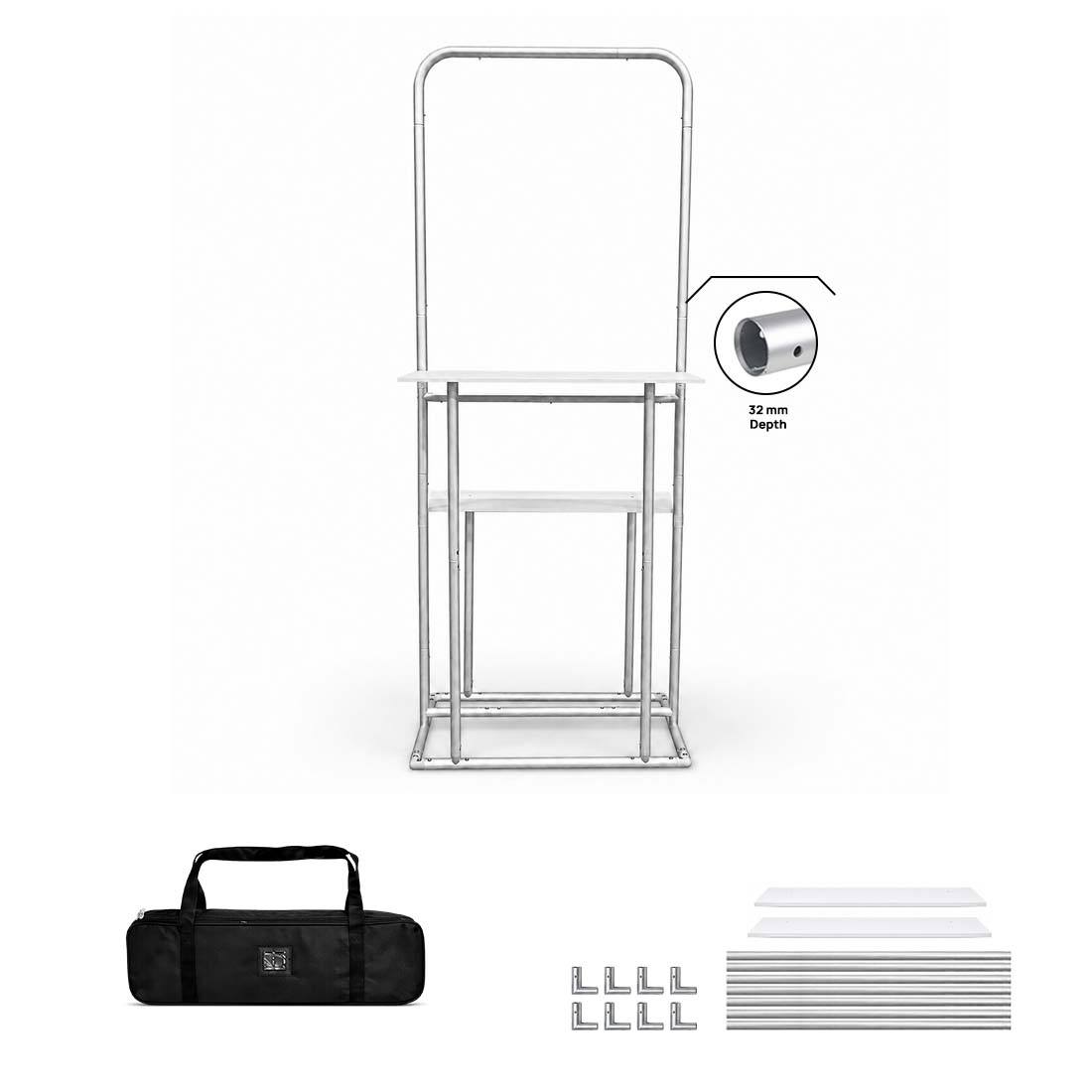 EZ Display Stand with Shelves & TV Mount