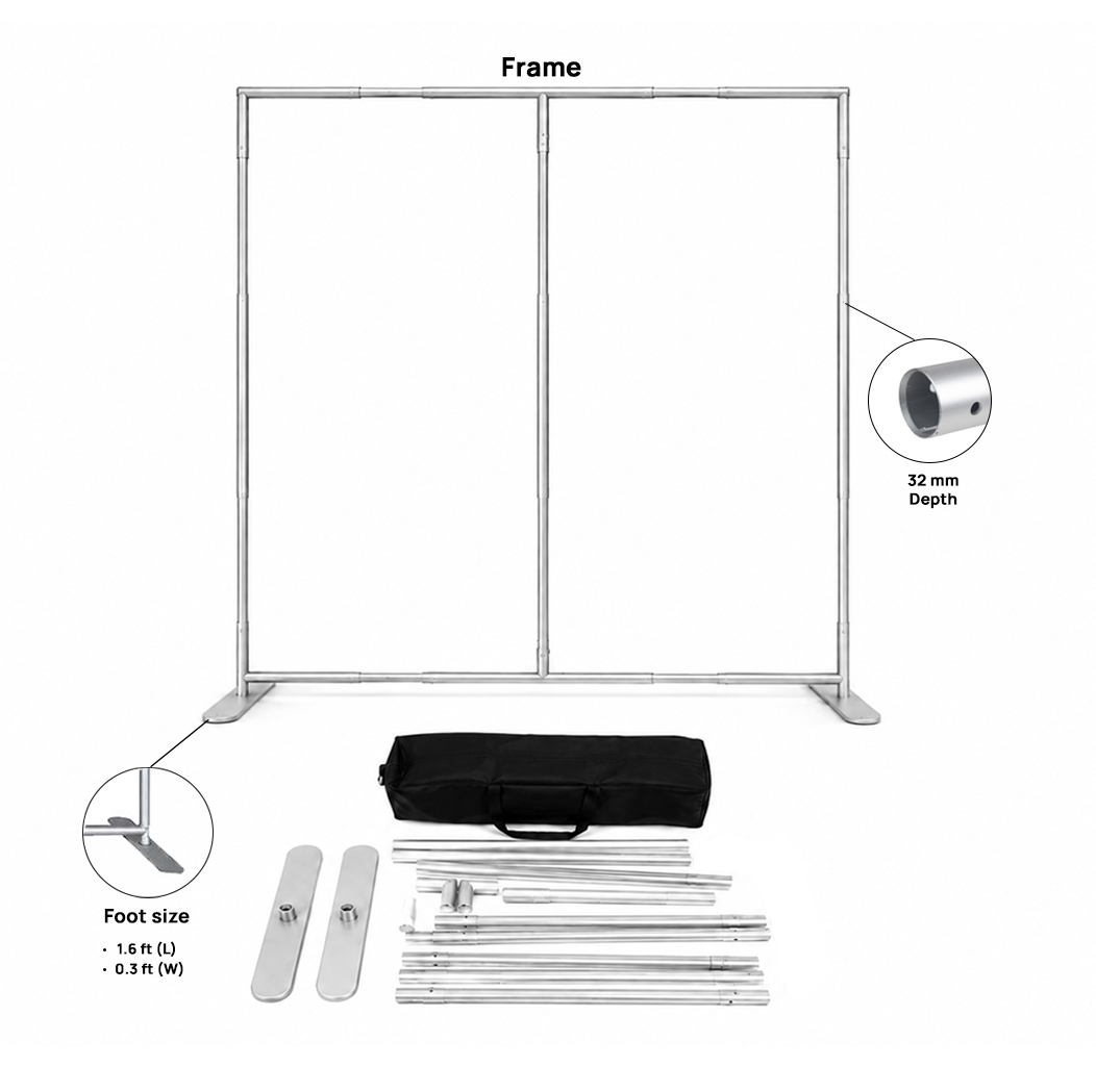 Portable Straight Fabric Media Wall – Square Corners