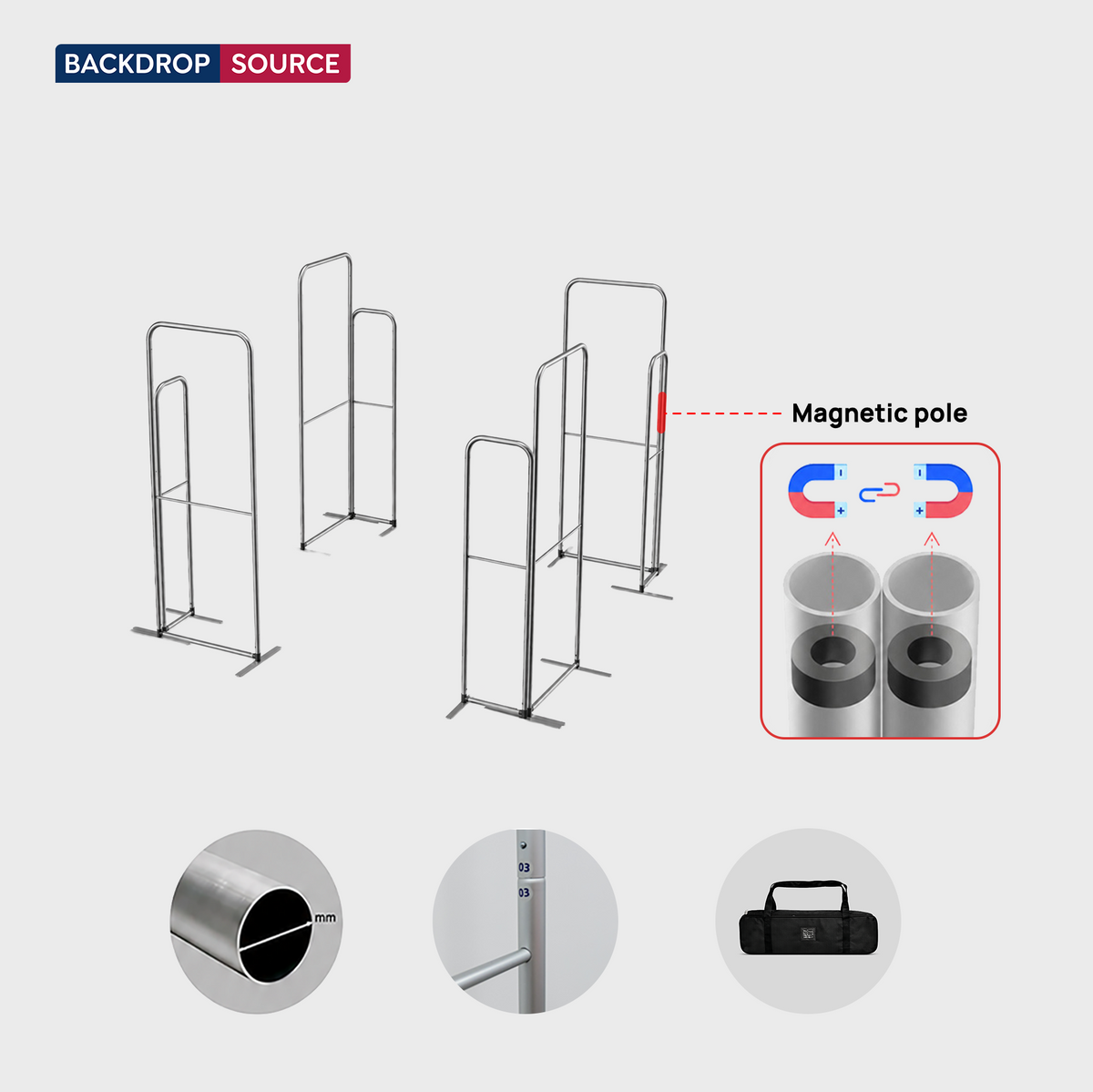 3x3m Magnetic Fabric Booth Wall with 8 Panels
