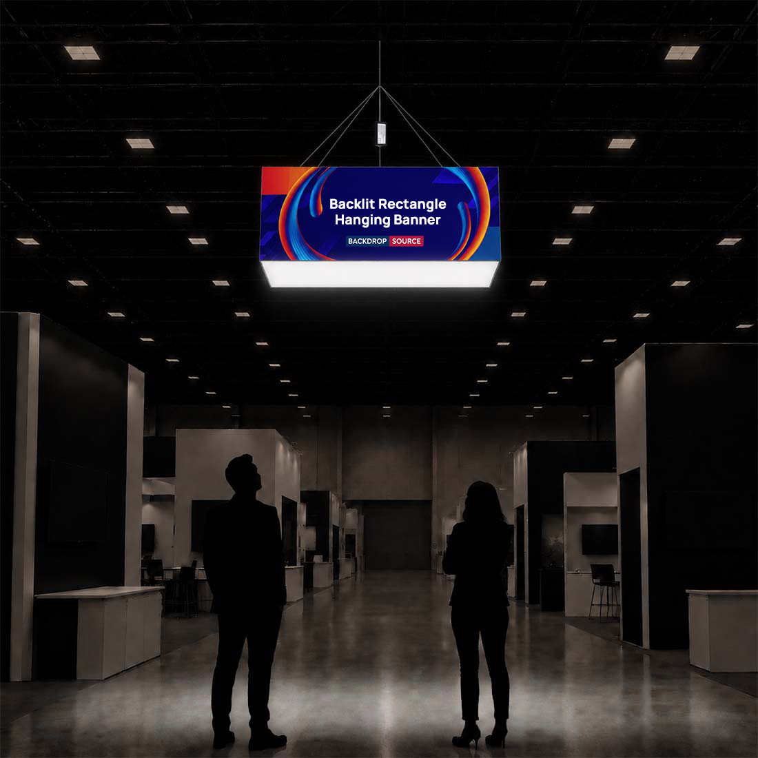 Backlit Rectangle Hanging Banner