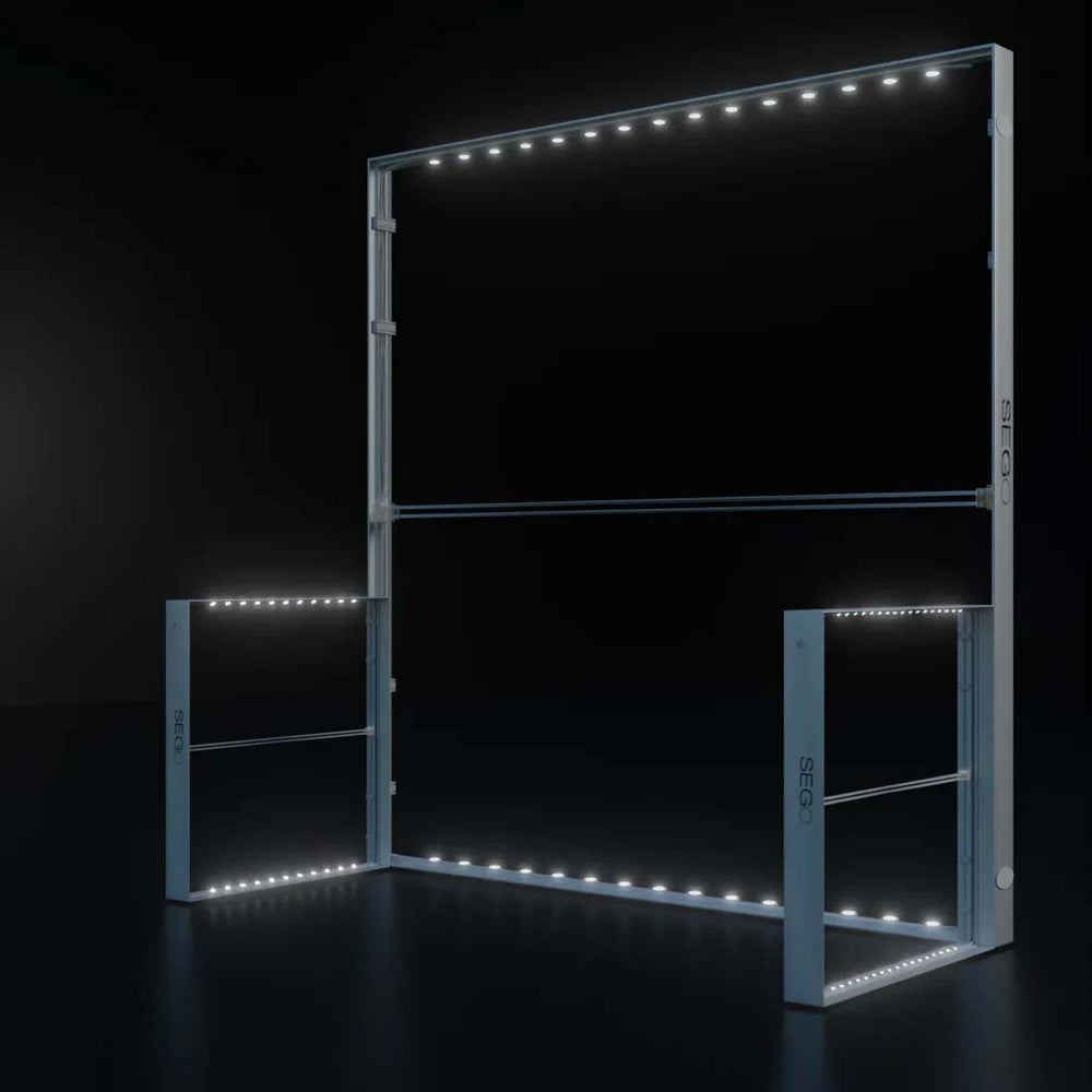 3x3m Backlit SEGO Three-Wall Booth Kit with 2 Sidewalls