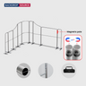 4x4m Magnetic Fabric Booth Wall with 9 Mixed Panels