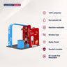 3x3m L-Arch Booth Kit with Straight Walls, Shelving & 2 Counters