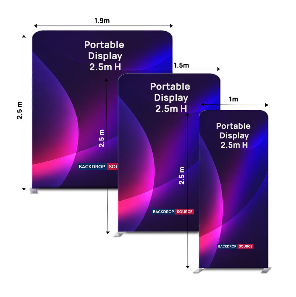 Portable 2.5m High Fabric Exhibit Display