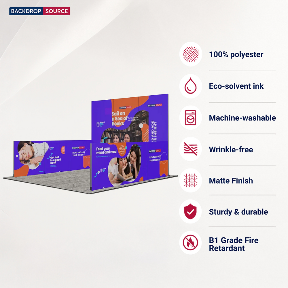 3m Folding SEG Booth Kit with U-Shape Wall & 6 Sidewalls