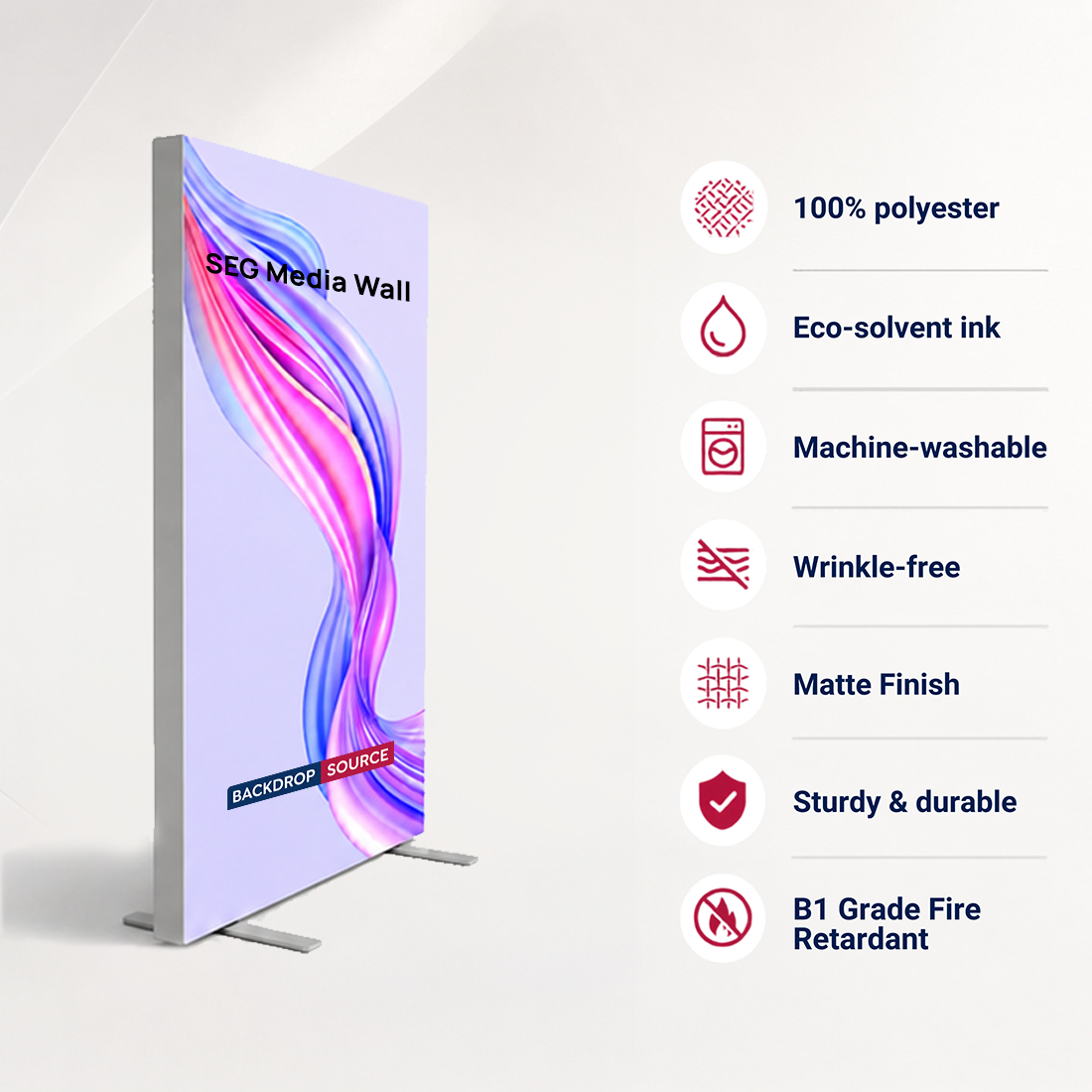 SEG Fabric Media Display - 1.2m W x 2m H