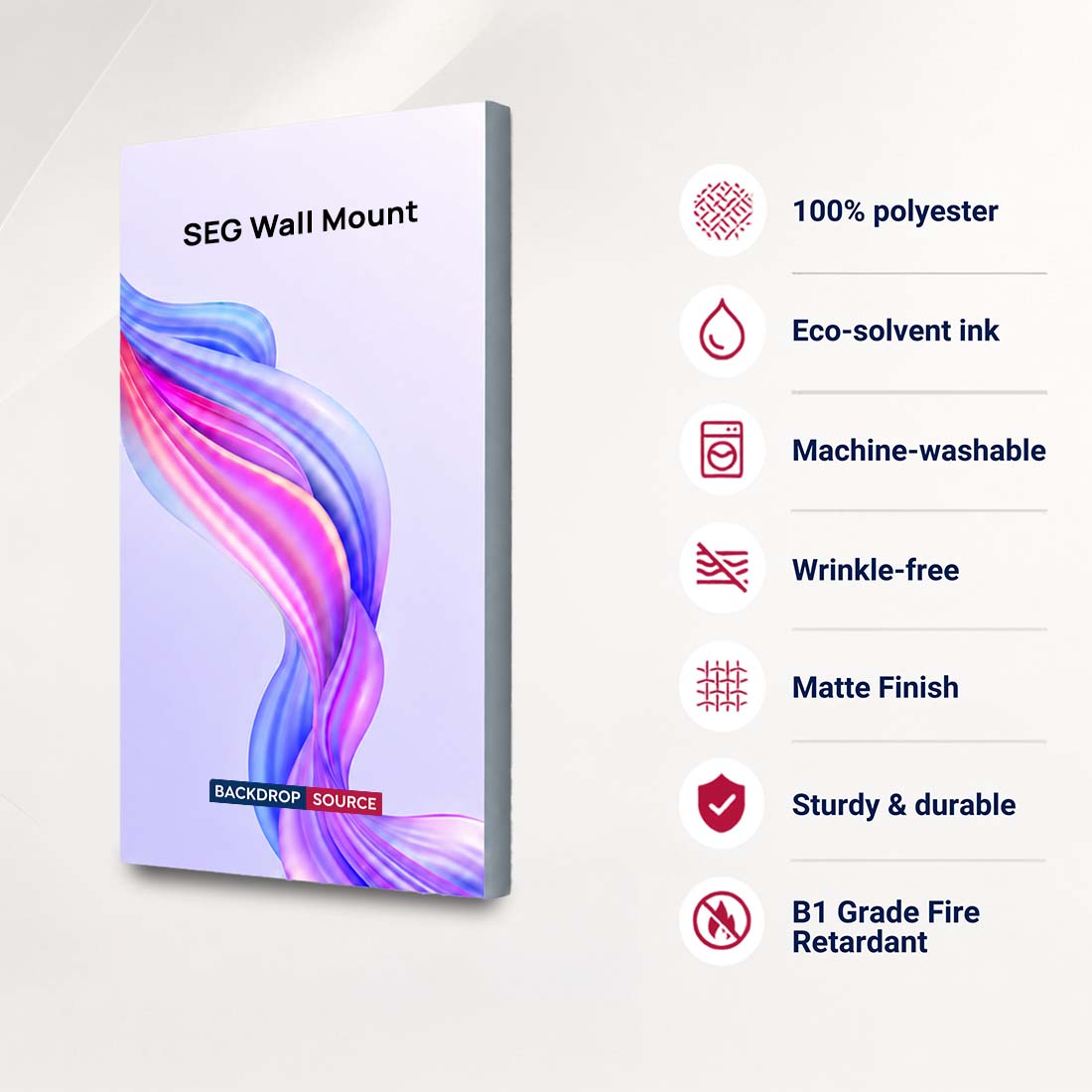 Wall-Mounted SEG Fabric display - 120mm Depth
