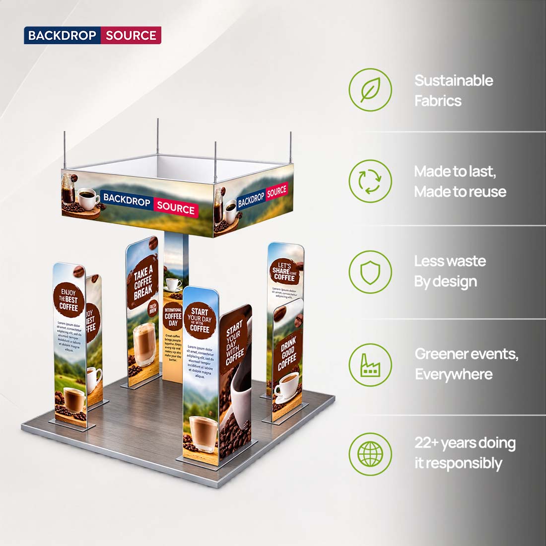 Portable Exhibit Display 3m x 3m - Model 36