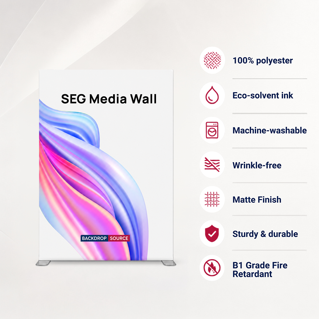 Non-Backlit SEG Over Size Fabric Display - 3m W x 4m H