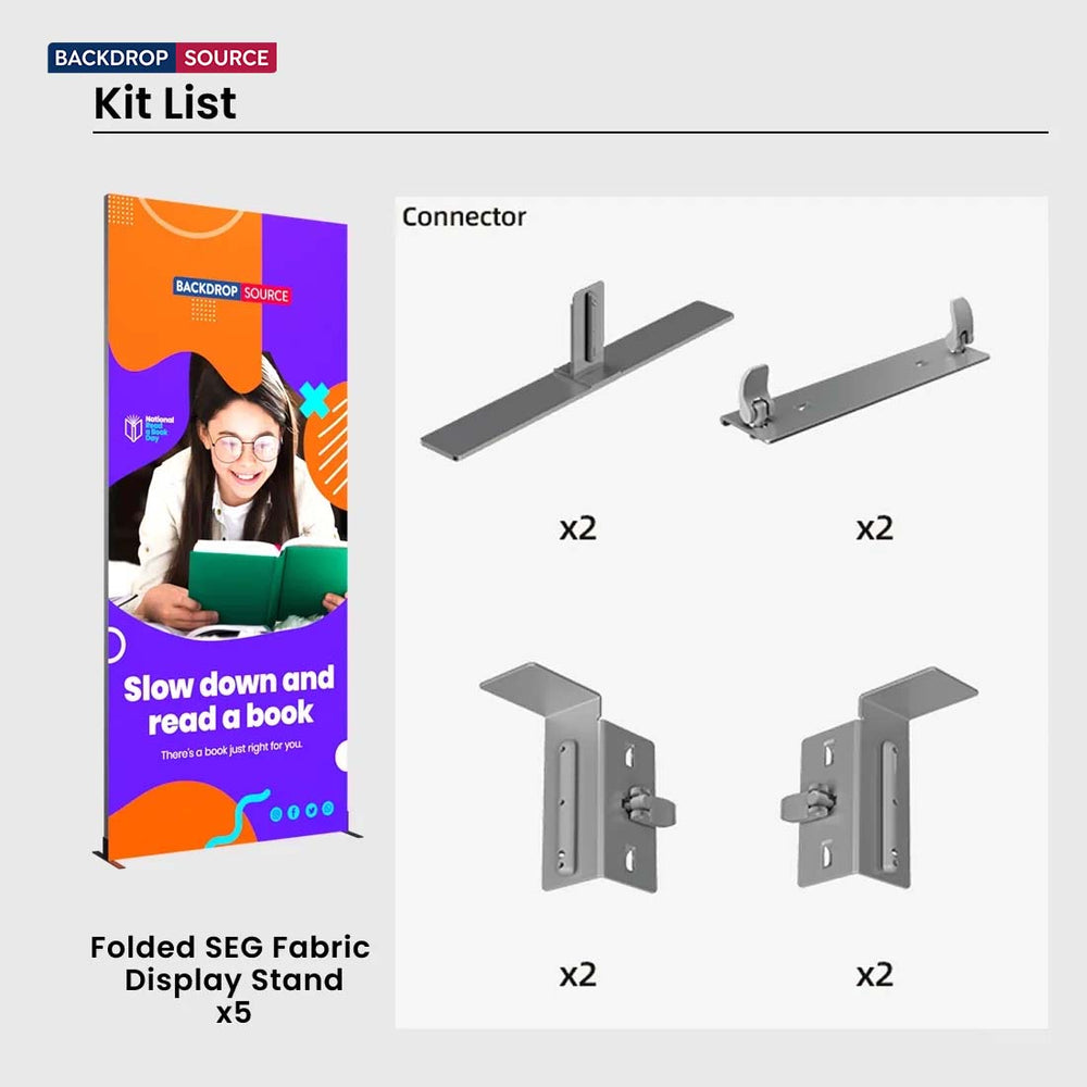 3m Folding SEG Booth Kit with 3-Panel Backwall & L-Arch