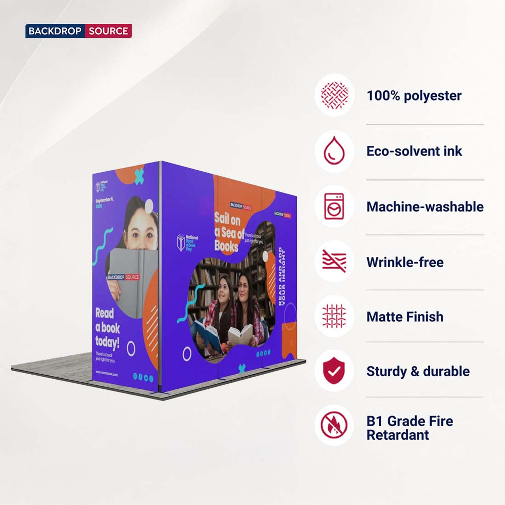 3m Folding SEG Booth Kit with 4-Panel Backwall & L-Arch