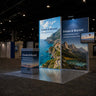 3x3m Backlit SEG Booth Kit with TV Wall & LED Counter