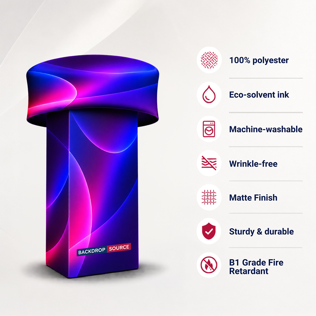 Fabric Tower Column Stand with Circle