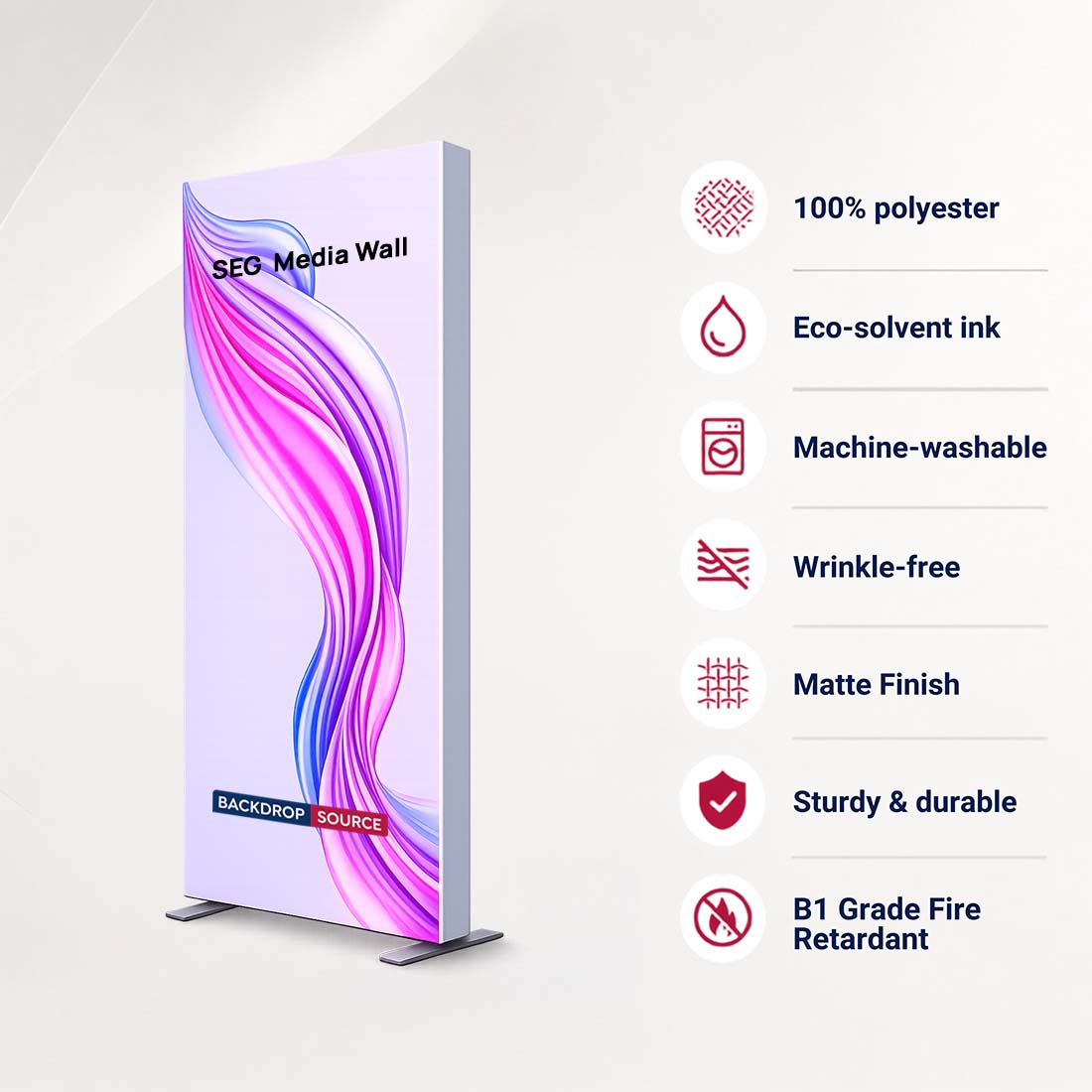 SEG Fabric Media Display - 1m W x 2m H