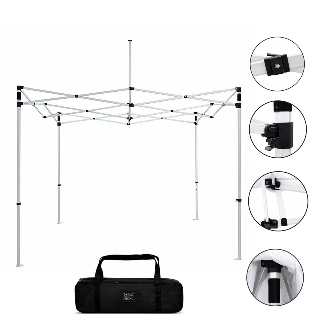 3m x 3m Fabric Canopy Kit with L-Shaped Wings & 4 TV Displays