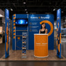 3x3m Booth Kit with Backwall, 2 Banners, TV Shelf & Oval Counter