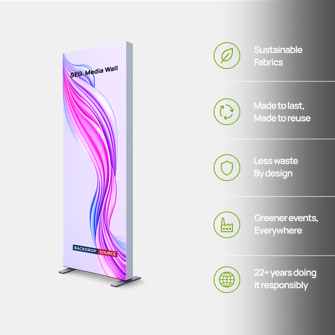 SEG Fabric Media Display 0.85m W x 2m H