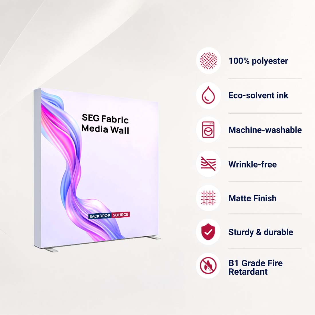 SEG Fabric Media Display - 2.4m W x 2.5m H