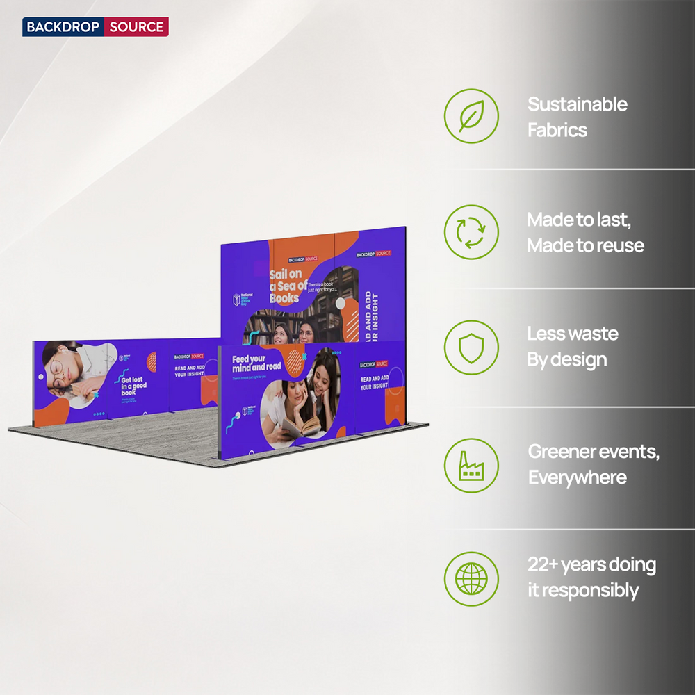 3m Folding SEG Booth Kit with U-Shape Wall & 6 Sidewalls
