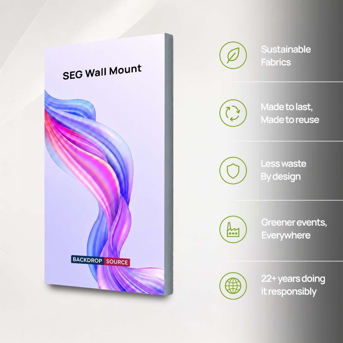 Wall-Mounted SEG Fabric display - 60mm Depth