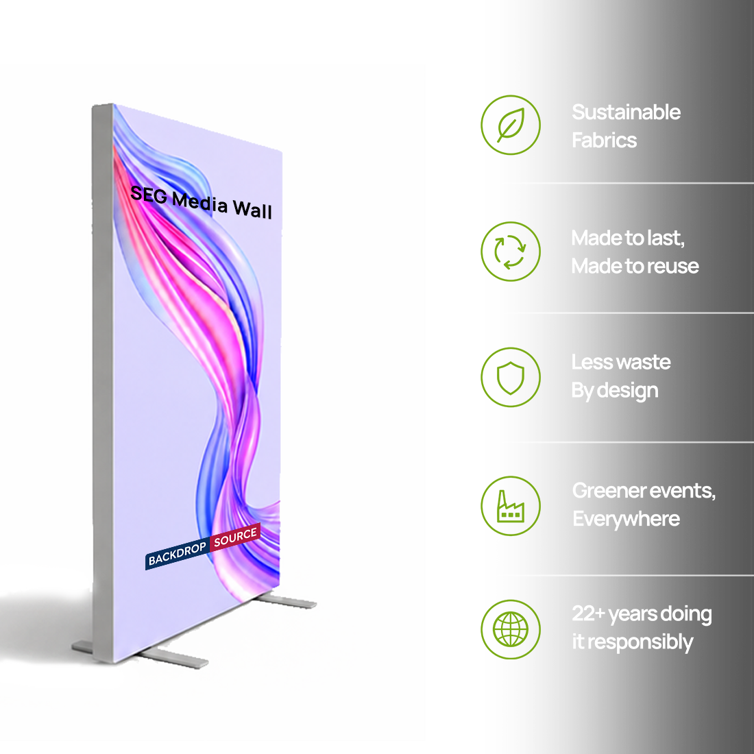 SEG Fabric Media Display - 1.2m W x 2m H