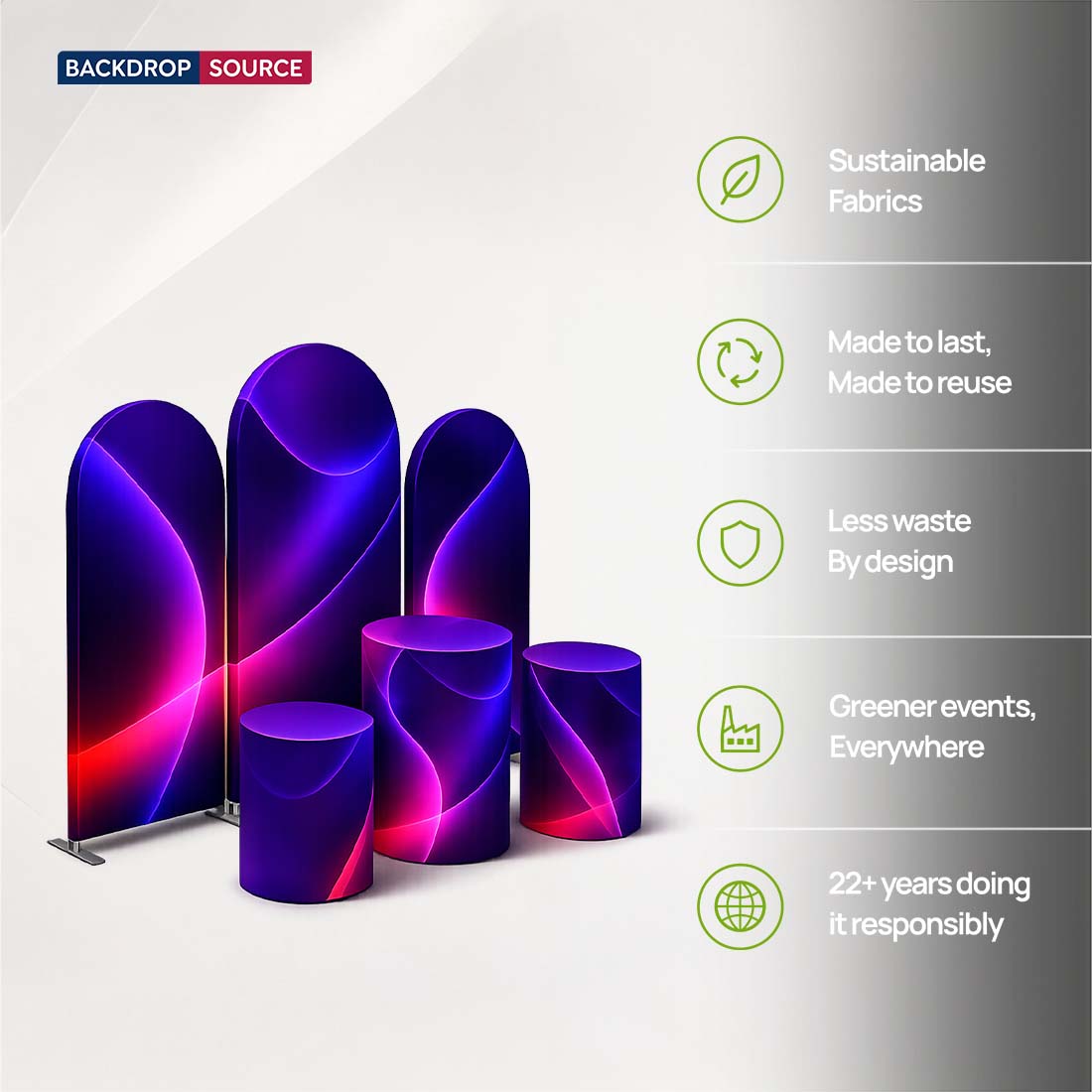Arch Party Sets Backdrop with Plinth - Model 1