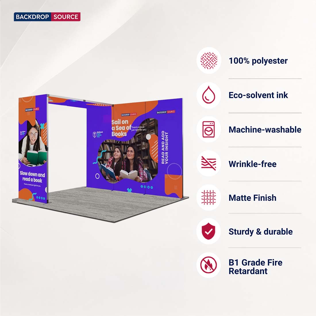 3m Folding SEG Booth Kit with 3-Panel Backwall & L-Arch