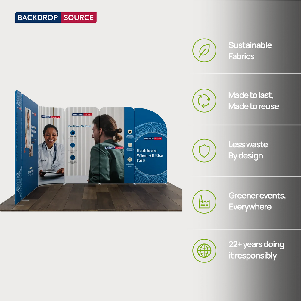 3x3m Magnetic Fabric Booth Wall with Modular Panels