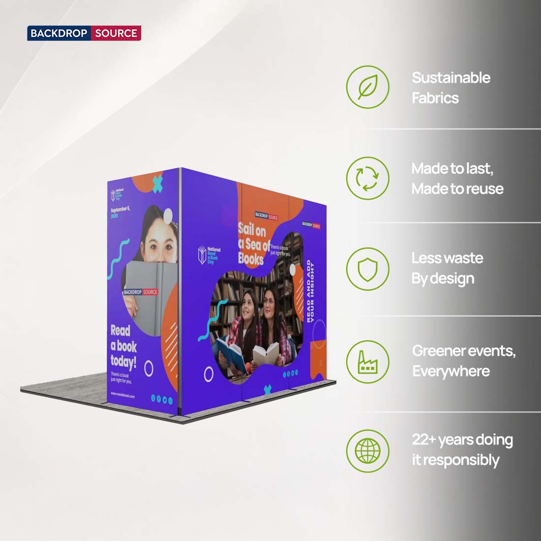 3m Folding SEG Booth Kit with 4-Panel Backwall & L-Arch