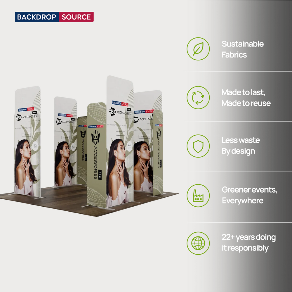 3x3m Magnetic Fabric Booth Wall with 8 Panels