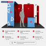 3x3m L-Arch Booth Kit with Straight Walls, Shelving & 2 Counters