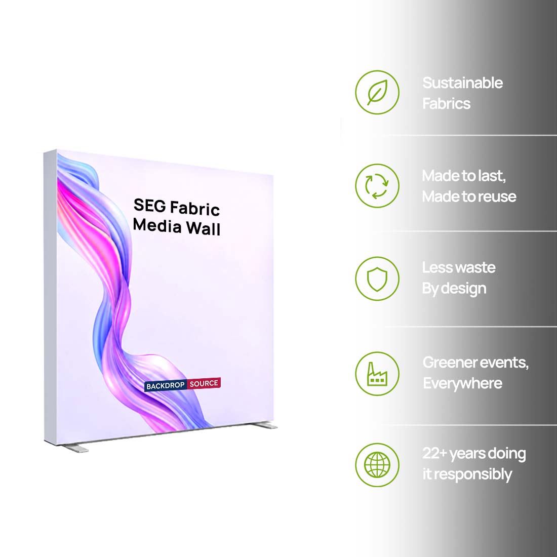 SEG Fabric Media Display - 2.4m W x 2.5m H