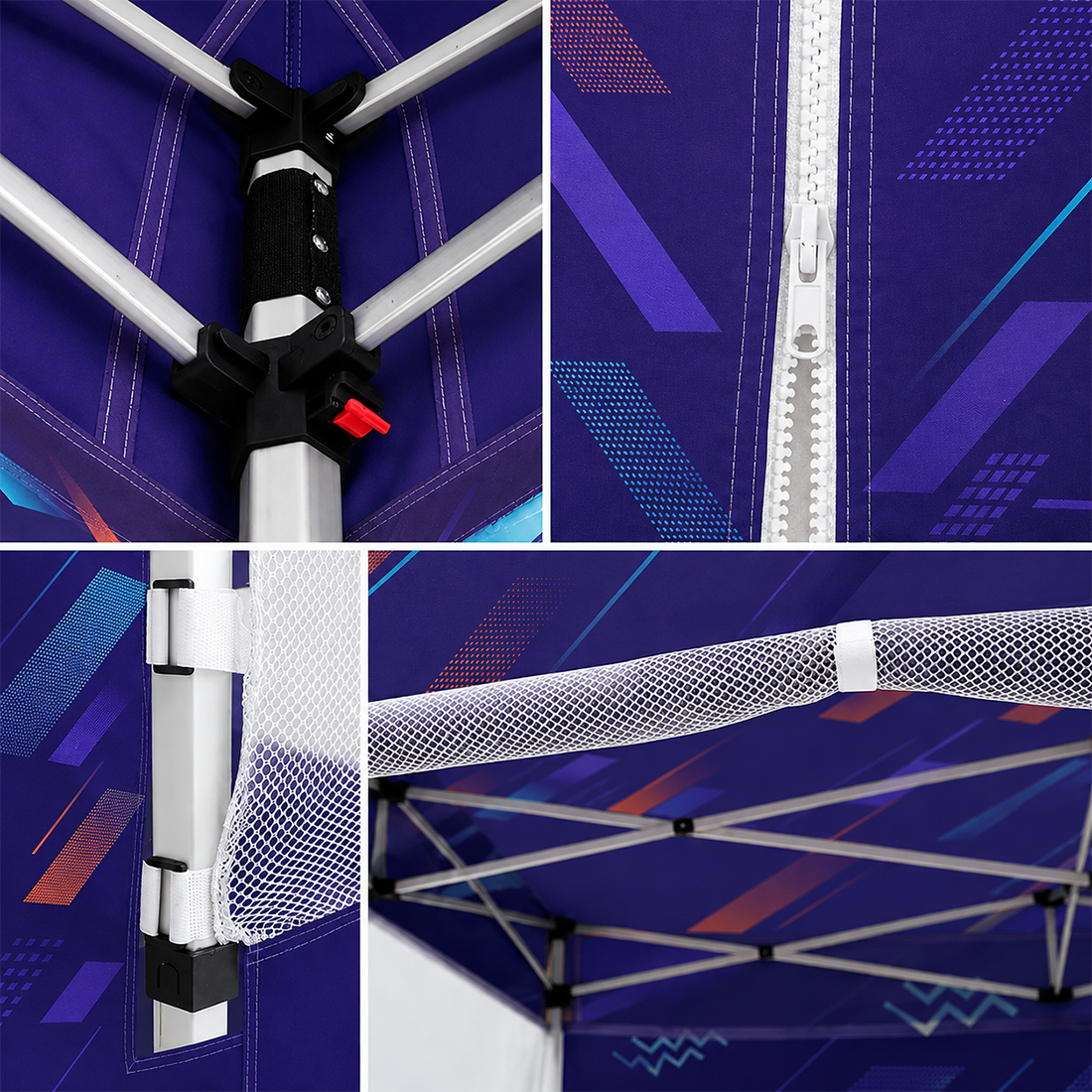 3m x 3m Fabric Canopy Kit with L-Shaped Wings & 4 TV Displays