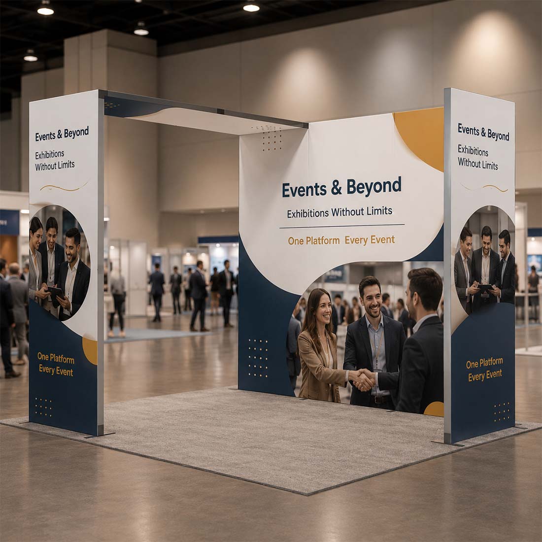 3m Folding SEG Booth Kit with 4-Panel Backwall & L-Arch