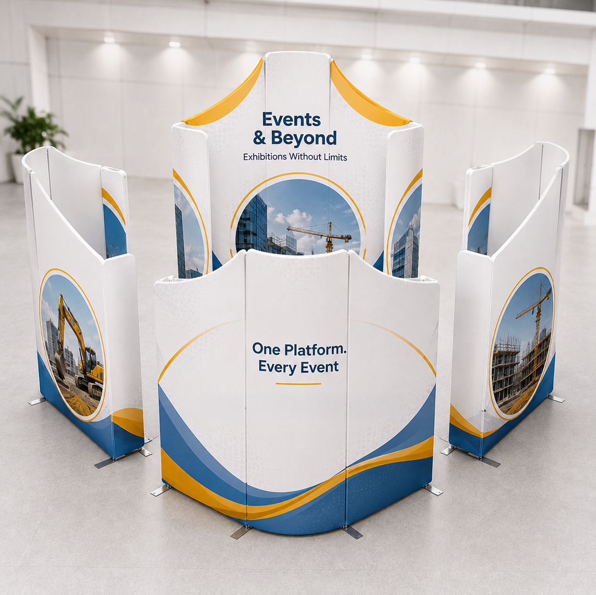 6x6m Magnetic Fabric Booth Wall with 20 Mixed Panels