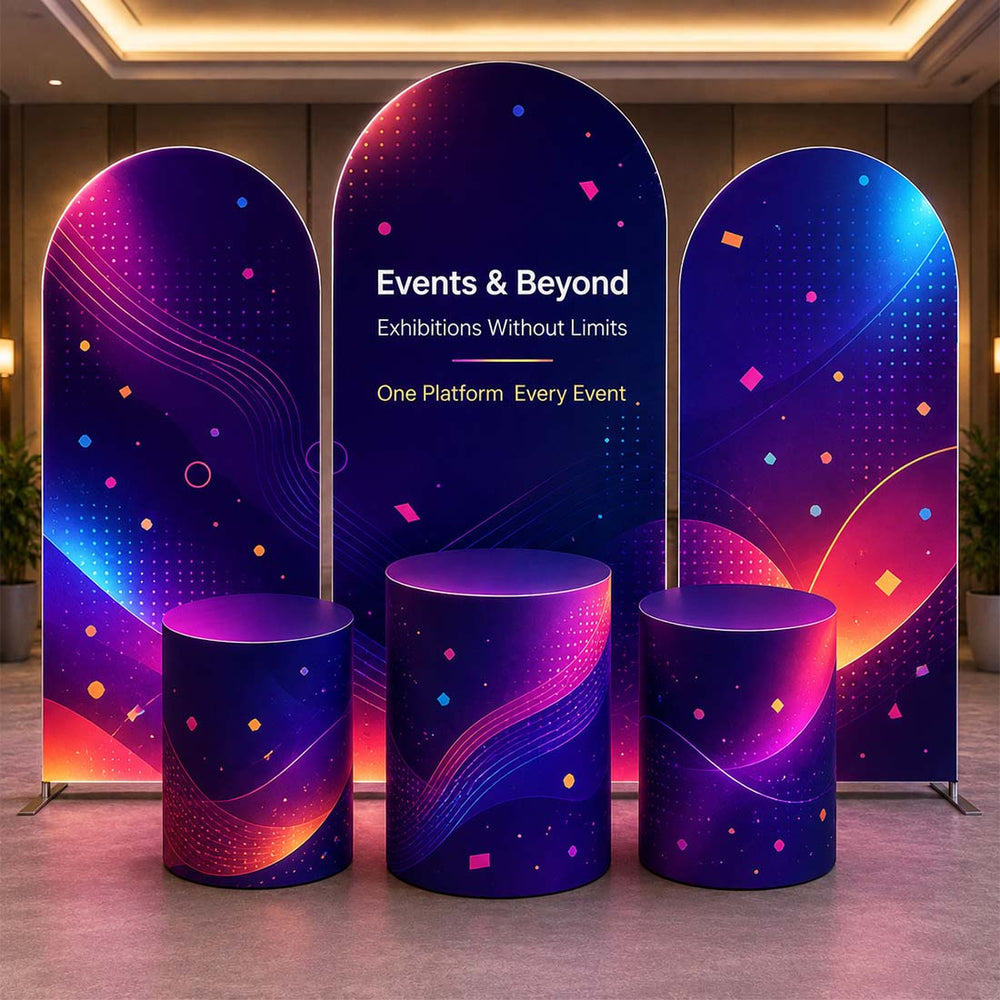 Arch Party Sets Backdrop with Plinth - Model 1