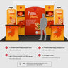 3x6m Booth Kit with Slanted Arches, Curved Walls & 2 Counters