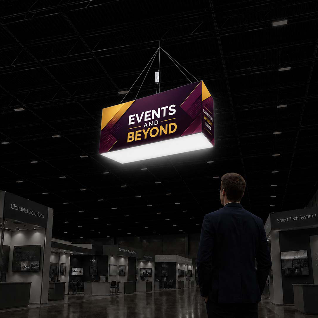 Backlit Rectangle Hanging Banner