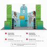 3x6m Booth Kit with Inclined Walls, 3D Shelf Stands & 2 Counters