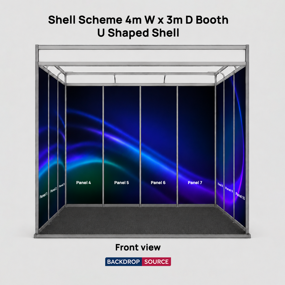 Shell scheme Exhibition Graphics for 5m Wide x 3m Depth Booth