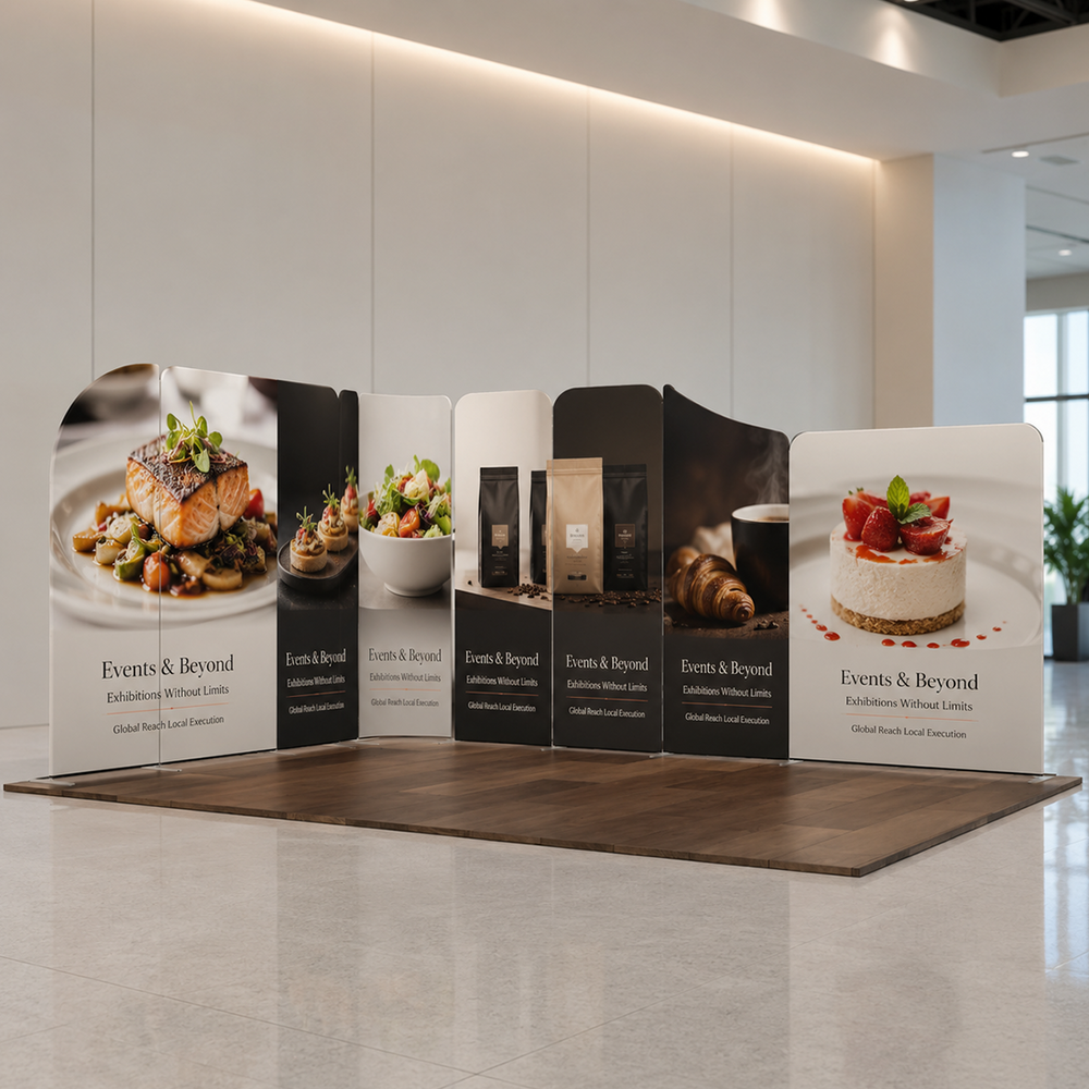 5x4m Magnetic Fabric Booth Wall with Modular Panels