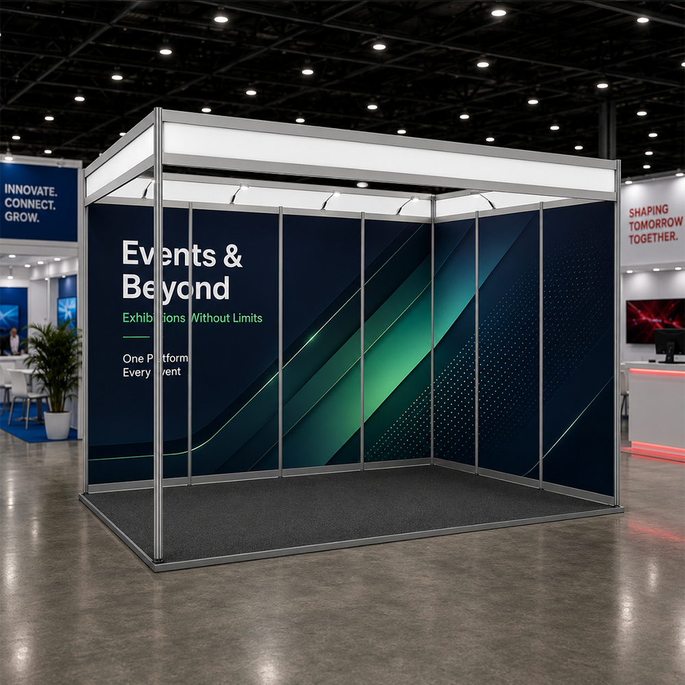 Shell scheme Exhibition Graphics for 4m Wide x 3m Depth Booth