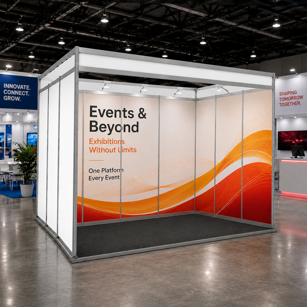 Shell scheme Exhibition Graphics for 5m Wide x 3m Depth Booth