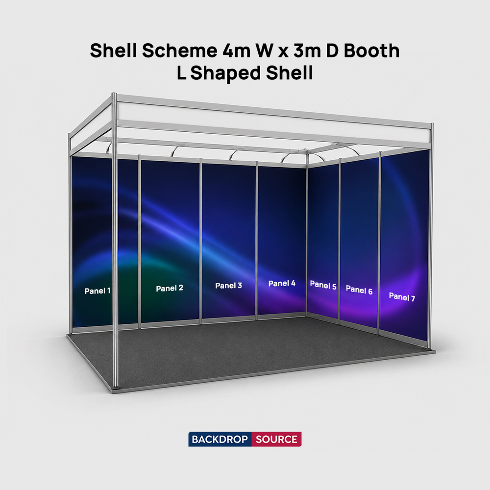 Shell scheme Exhibition Graphics for 4m Wide x 3m Depth Booth