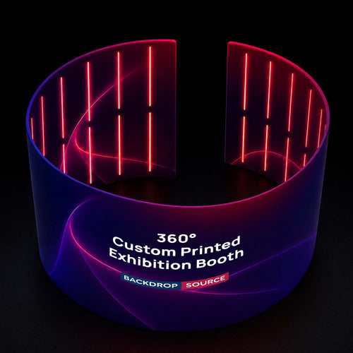 360° Custom Printed Exhibition Booth Backdrop Display with LED lights