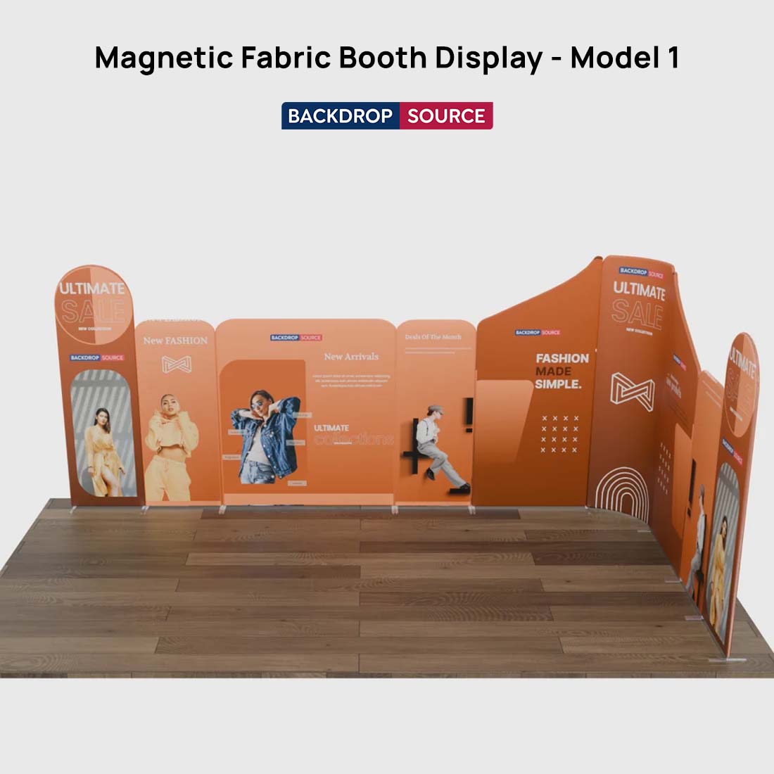 6x6m Magnetic Fabric Booth Wall with Mixed Curved & Angled Panels