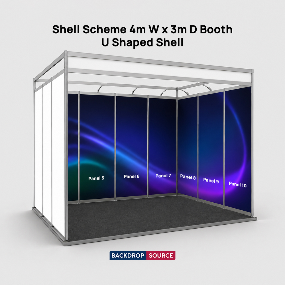 Shell scheme Exhibition Graphics for 5m Wide x 3m Depth Booth