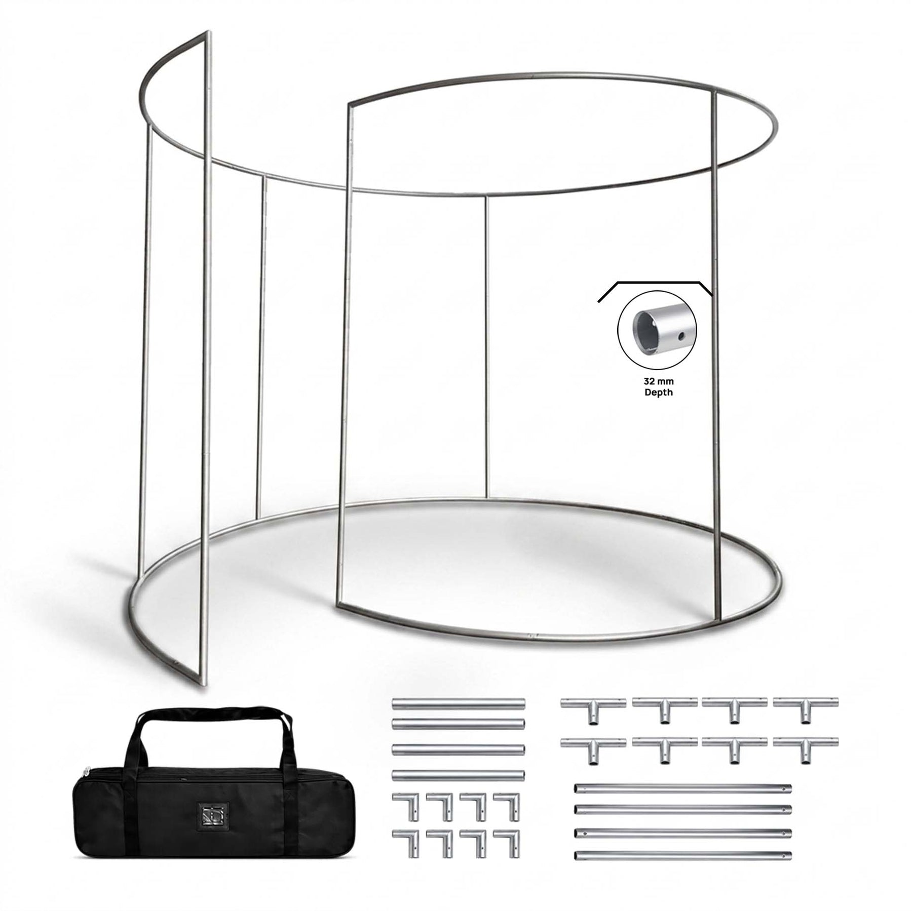 360° Custom Printed Exhibition Booth Backdrop Display with LED lights